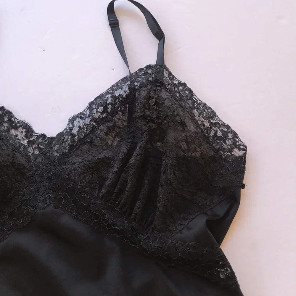 True Vintage 50’ Black Goth Sexy Magic Rare Girly Coquette Lace Tulle Vampire 36 - Picture 10 of 17